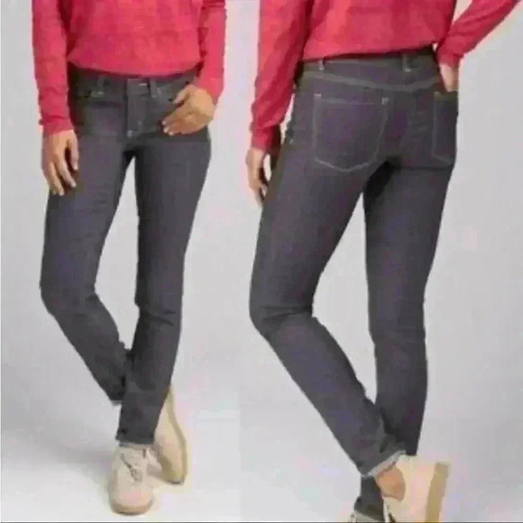 PrAna Kayla Organic Cotton Gray Skinny Jeans with White Seam, 12/31 - Picture 1 of 7